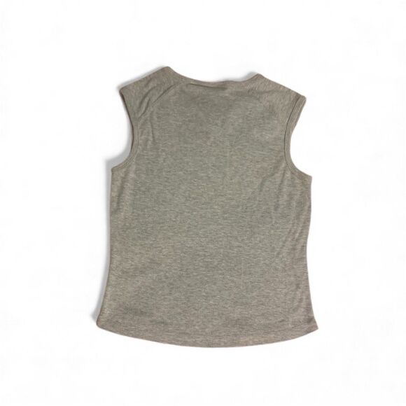 Y2K Coca-Cola Women’s XL Gray Ribbed Tank Top Red Logo Biker V-Neck Vintage - Picture 3 of 6